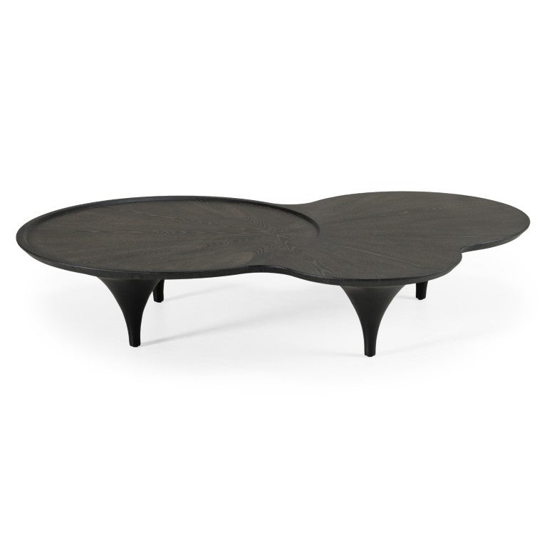 VIG Furniture Beulah Free-Form Black Ash Coffee Table W64" X D43" X H13" Sculptural Veneer, Solid Birch, Ready-Assembled VGOD-LZ-319C-BLK