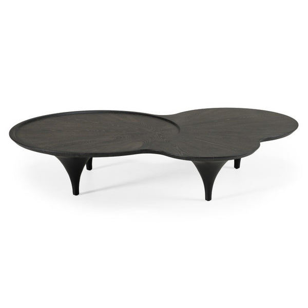 VIG Furniture Beulah Free-Form Black Ash Coffee Table W64" X D43" X H13" Sculptural Veneer, Solid Birch, Ready-Assembled VGOD-LZ-319C-BLK