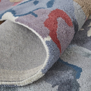 Feizy Rugs Dafney Hand-tufted Floral & Botanical Rug - Whimsical Watercolor Design In Vivid Colors For Elegance Blue,Gray,Pink Viscose,Wool Dfy8869fblumlth00