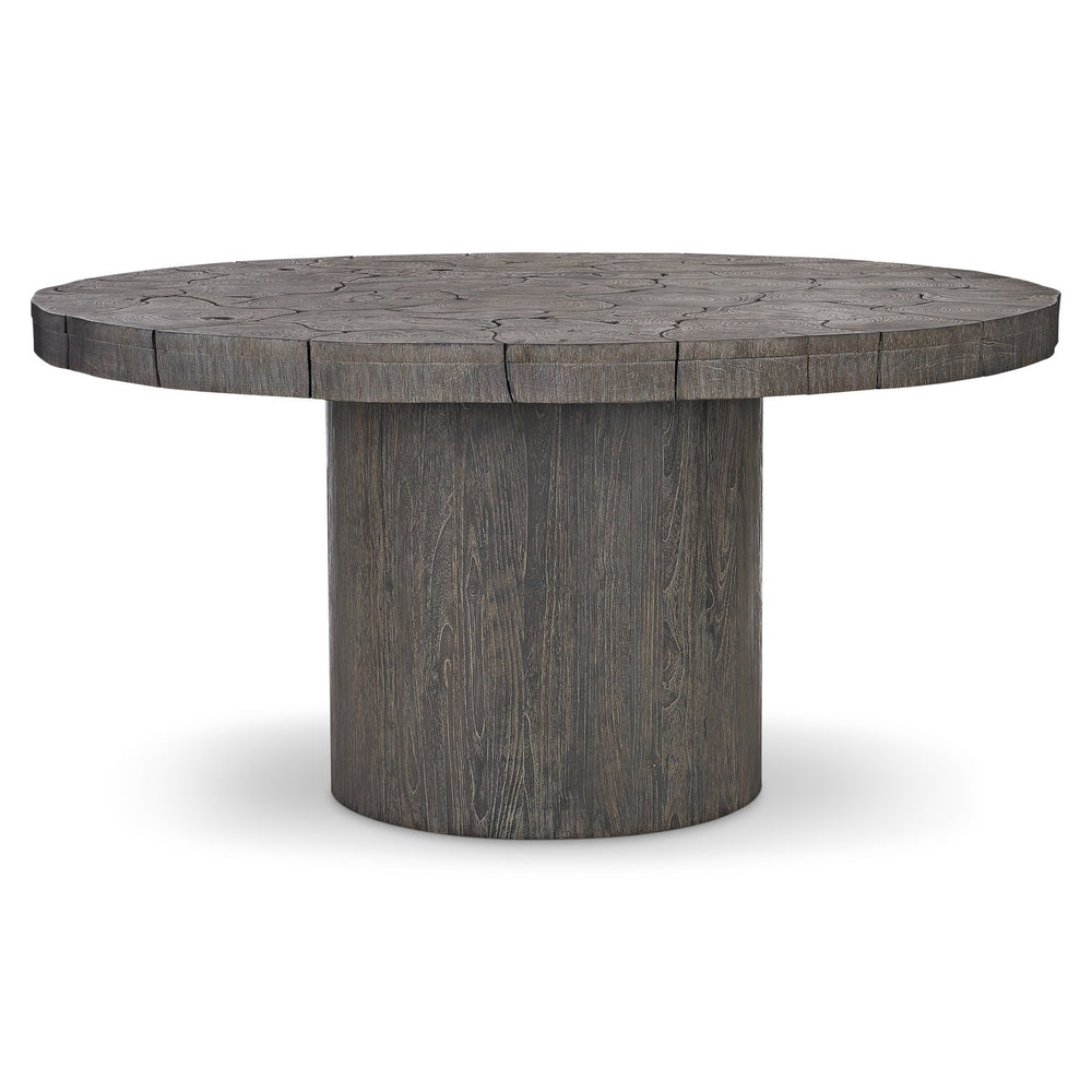 Bernhardt Bernhardt Carbonized Teak Madura Outdoor Dining Table — 60" Round Smoked Truffle Top, Metal Supports K1602