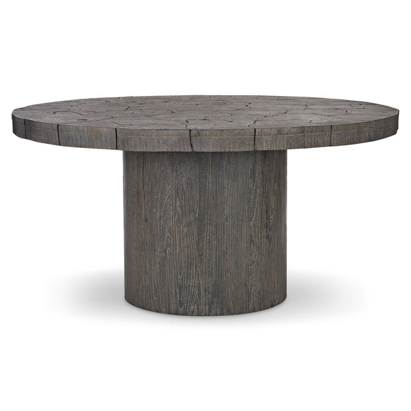 Bernhardt Bernhardt Carbonized Teak Madura Outdoor Dining Table — 60" Round Smoked Truffle Top, Metal Supports K1602