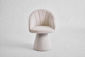 English Elm 068-chenille Swivel Accent Armchair Sculptural Curved Back Upholstered Living Room Seat Beige W527P438692