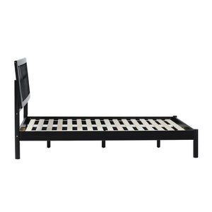 X Spindle Mid-Century Modern Solid Wood Queen Bed Black XAVB5CBL Walker Edison