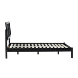 X Spindle Mid-Century Modern Solid Wood Queen Bed Black XAVB5CBL Walker Edison