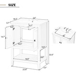 English Elm 24" White Modern Sleek Bathroom Vanity Elegant Ceramic Sink With Solid Wood Frame Open Style Shelf