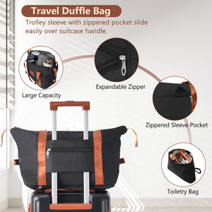 English Elm Hardshell Six Piece Luggage Set Expandable Abs Suitcases with Spinner Wheels Tsa Lock Black Brown N730P296628A