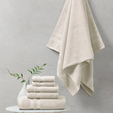 Beautyrest Plume Transitional 100% Cotton Feather Touch Antimicrobial Towel 6 Piece Set BR73-2436 Ivory