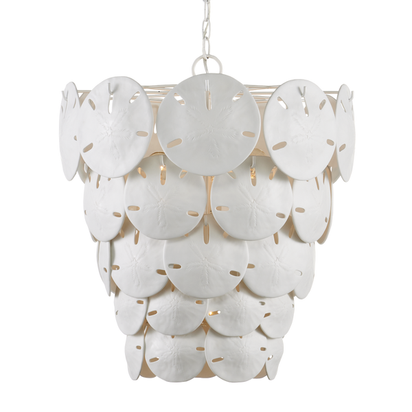 Tulum Coastal White Chandelier by Marjorie Skouras - Elegant Bone China Design, Adjustable & Stylish