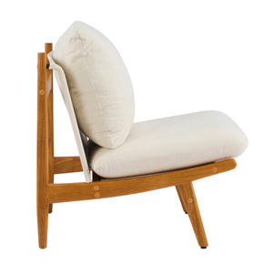 English Elm Vista Mid-century Accent Chairs Solid Wood Frame Beige Upholstery Living Room Set N767P366304B