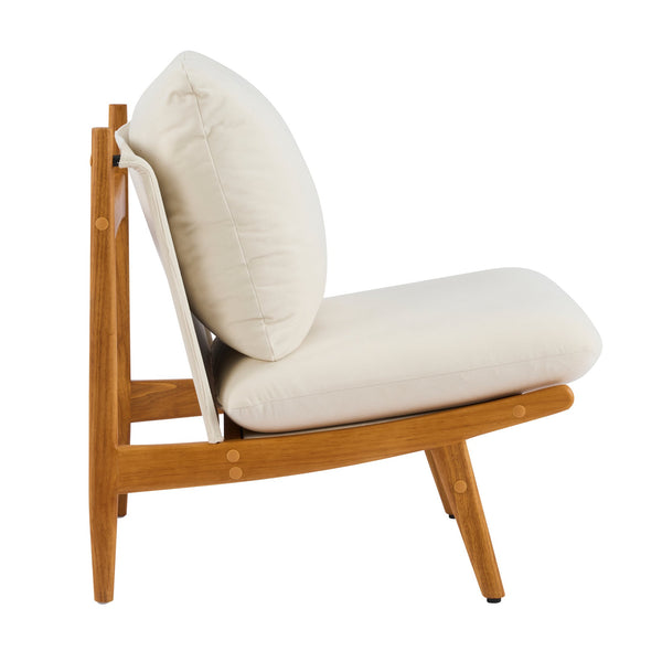 English Elm Vista Mid-century Accent Chairs Solid Wood Frame Beige Upholstery Living Room Set N767P366304B