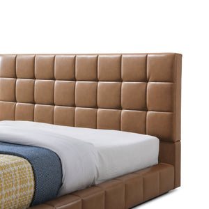 English Elm Hudson Biscuit Tufted Vegan Leather King Platform Bed for Modern Bedrooms B183S00205