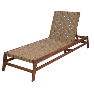 English Elm Christopher Knight Home® - Outdoor Rope Chaise Lounge with Acacia Wood Frame and Adjustable 4-Position Recline for Patio Comfort Light Brown,Mocha 84.84 L x 29.13 W x 5.78 H N776P288556B