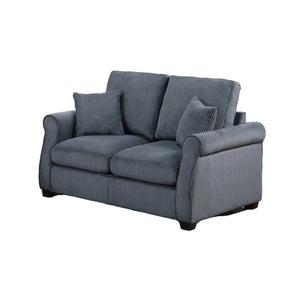 English Elm Classic Sofa Loveseat Set Corduroy 2pc Living Room Ensemble with Plush Cushions, Modern Arms Dark Gray 36 L x 25 W x 28 H B011S01300