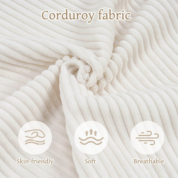 English Elm "110" L-Shaped Cloud Couch: Pre-Assembled 3-Seater Sofa With Modular Chaise, Ultra-Soft Corduroy Beige W2606S00009