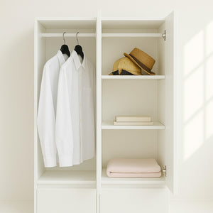 English Elm Elise Modular Wood Closet System with Mirror in White — Durable Melamine, Ample Storage, Easy Assembly, Stylish Finish B040S00121
