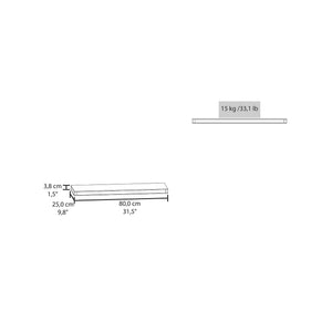 English Elm Ecco 31.5" Walnut Floating Shelves Set of 2 – Hidden Brackets, Sturdy Particle Board, Modern Wall Storage B070P351135