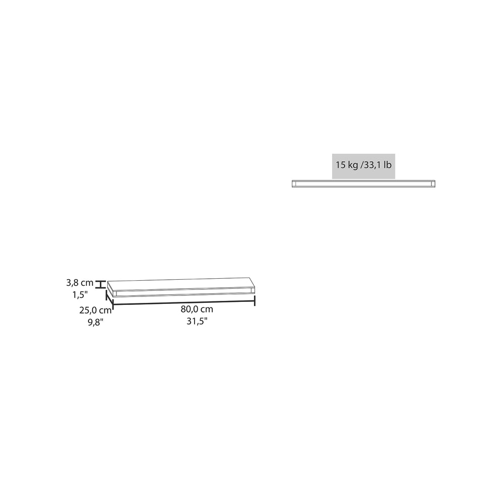 English Elm Ecco 31.5" Wide Floating Shelves Set Of 2 - Modern Wall Display For Home, Office & Stylish Storage B070P351136
