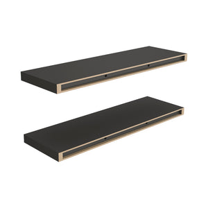 English Elm Floating Shelf Dallas Matte Gray Set of 2 — Sleek Engineered Wood Wall Shelves 32"x10.6" Durable Modern Decor B092P238731