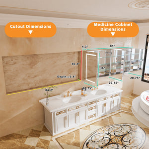 English Elm Lighted Aluminum Medicine Cabinet Smart Mirror with Anti-fog Led and Built-in Usb Outlet W5609P461368