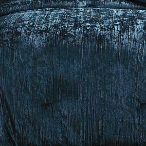 English Elm Turin Crinkle Velvet 2-Piece Comforter Set Twin with Coordinating Sham, Brushed Polyester Backing, Textured Luxury Blue B340P341985