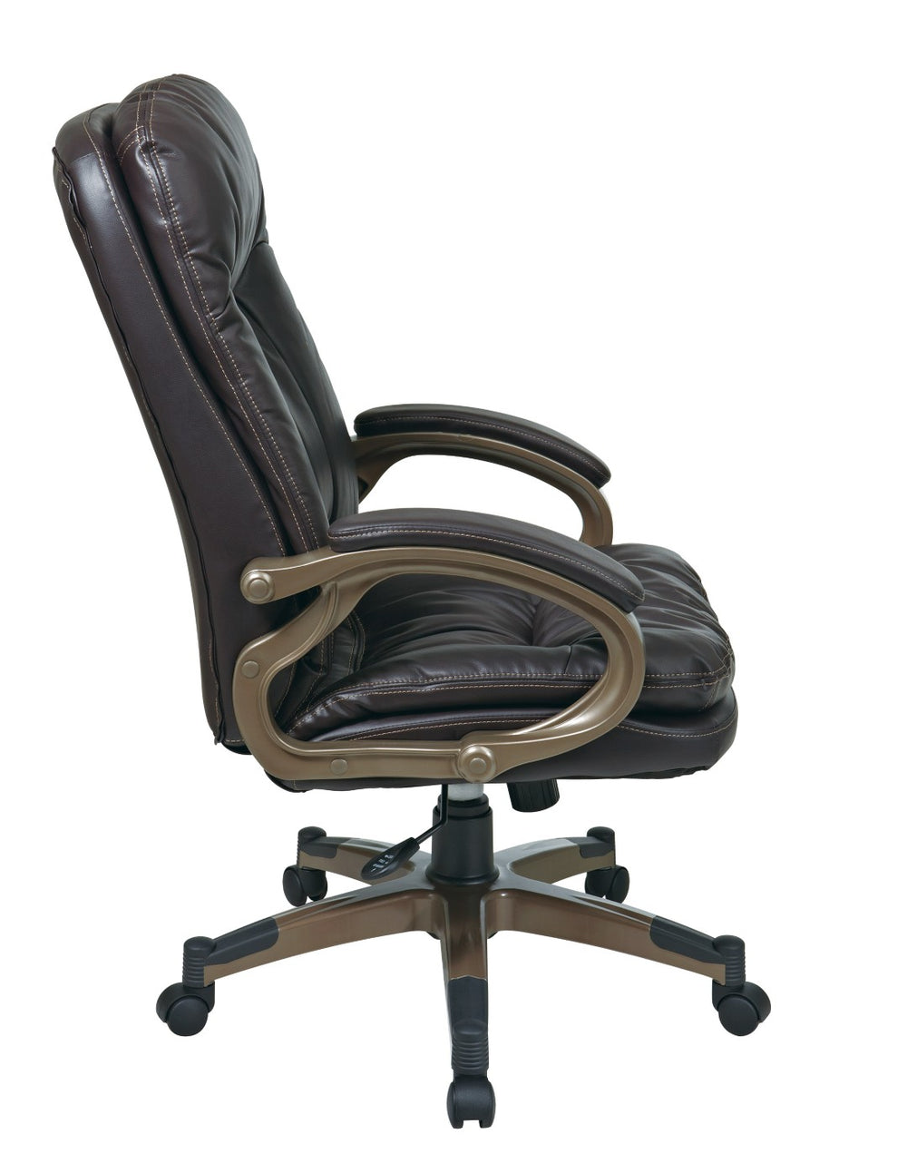 OSP Home Furnishings Executive High Back Bonded Leather Office Chair with Lumbar Support and Ergonomic Tilt Control ECH83501-EC1
