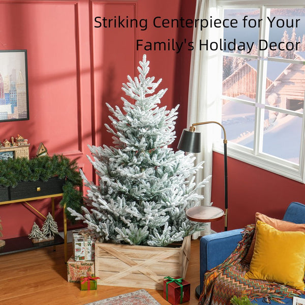 English Elm Homcom 6 Foot Artificial Christmas Tree – Lifelike Pine With 795 Branches, Easy Setup & Durable Base W2225P249667