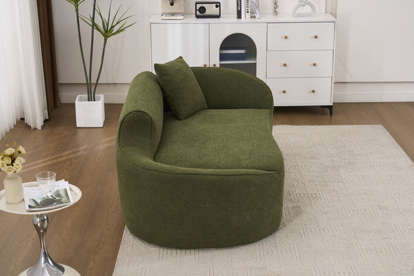 English Elm Ly-048 Chenille Curved Chaise Loveseat Sleeper Sofa Deep Seat Modern Living Room W2231P401728