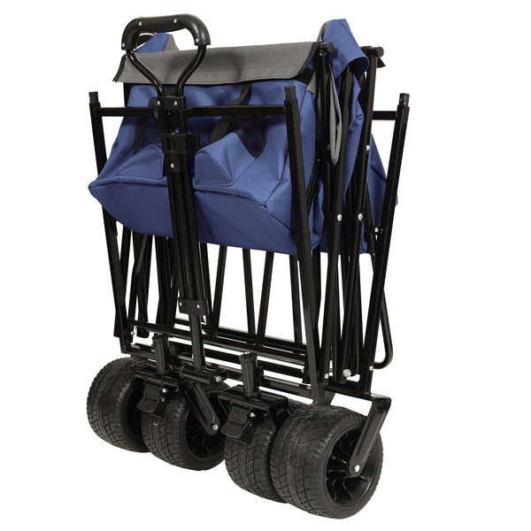 English Elm 480lbs Folding Utility Wagon with Canopy All-terrain Wheels Steel Frame Outdoor Hauler W2932P326773