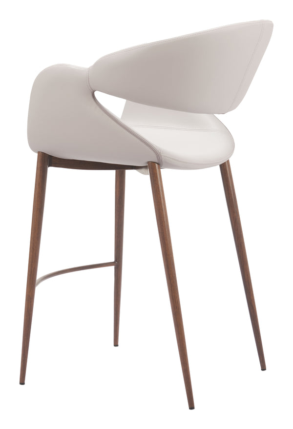 Zuo Modern Limay Counter Stool - Elegant Beige & Walnut Design With Water-resistant Vinyl For Stylish Interiors Beige 100% Polyurethane,Plywood,Steel 110930-zuo-modern
