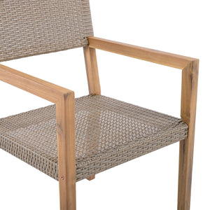 English Elm Christopher Knight Home® - Outdoor Dining Chairs Set of 2 with Acacia Wood Frame & PE Wicker, 400lb Capacity, Modern Patio Style N779P251251L