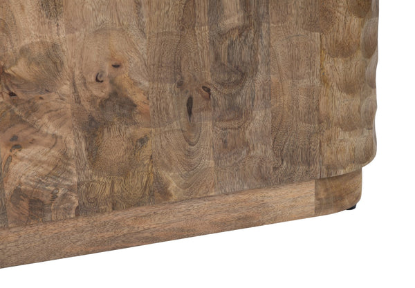 Crestview Collection Coastal Rectangular Cocktail Table – Hand-carved Solid Mango Wood For Modern Living Room Elegance Brown Solid Wood Cvfnr4815