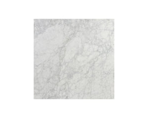 Sunpan Enco Bistro Table - Elegant Art Deco Design with Solid Carrara Marble Top and Antique Gold Base Square - 24W x 24D x 30H