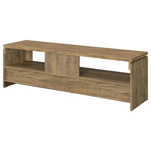 English Elm Tesoro Mango 2-Drawers TV Stand with Open Shelf, Rustic Engineered Wood, Black Pulls, Cord Management B062P376001