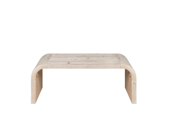 English Elm Farmhouse Art Deco Coffee Table Curved Apron Wood Distressed Antique Living Room W1445P331901