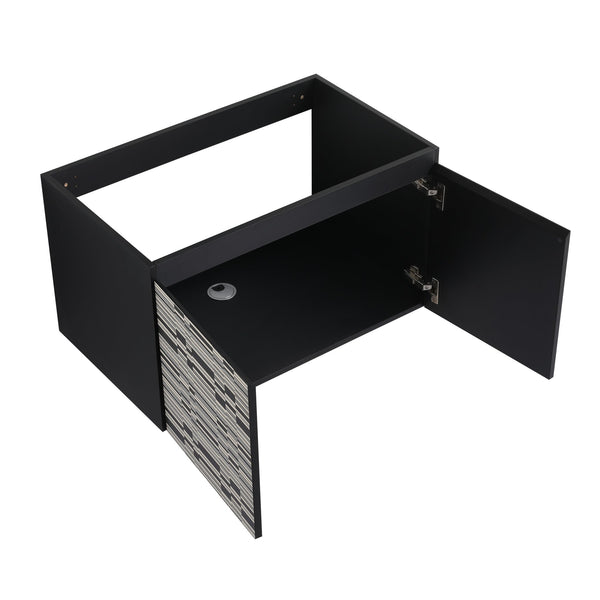 English Elm 30'' Floating Wall-Mounted Bathroom Vanity With Sleek Ceramic Sink & Soft-Close Cabinet Design W999S00210