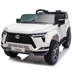 English Elm Lexus Gx550 Two Seat Kids Ride on with 24v Power Remote Control and Suspension White W1578P416227