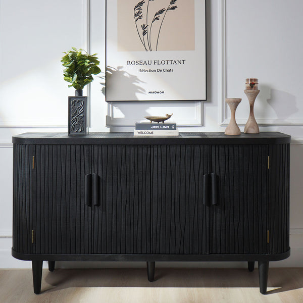 English Elm Accent Storage Cabinet - Modern Freestanding Buffet With Adjustable Shelves For Stylish Organization W2729P202565