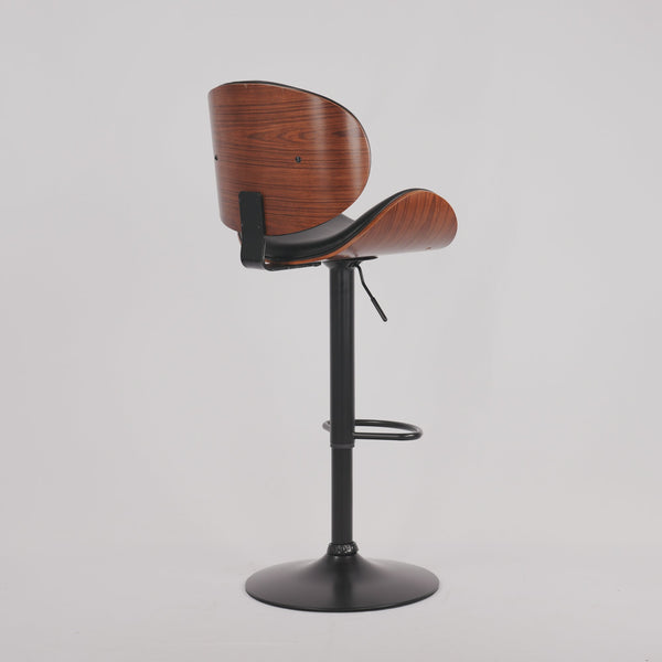 English Elm Hengming Bentwood Pu Leather Swivel Barstools Adjustable Height Kitchen Island Set W212P465190