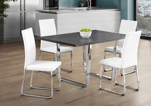 English Elm Dining Table, 60" Rectangular Grey Laminate With Chrome Legs - Modern Centerpiece For Any Space B2710P286990