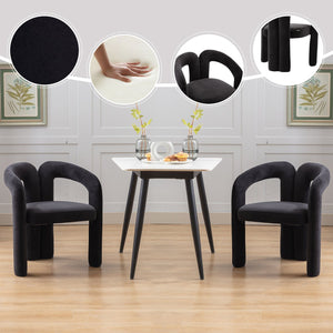 English Elm Contemporary Velvet Upholstered Dining Chair with Steel Frame, Rounded Back Comfort for Home Black W395103721