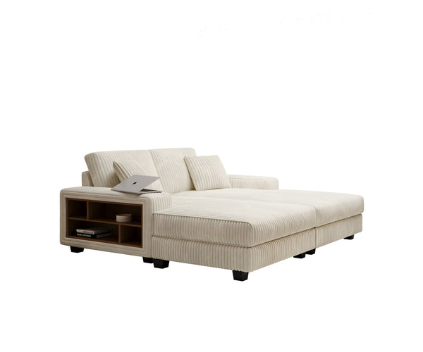 English Elm Convertible Oversized Corduroy Sofa Chair – Plush Modern Sleeper With Storage For Living Room Comfort W1793S00030