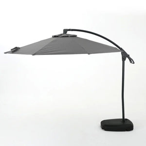 English Elm Christopher Knight Home® - Simple Banana Shape Hanging Umbrella - Stylish Gray Canopy For Outdoor Shade & Easy Assembly 60641.00GRYSET