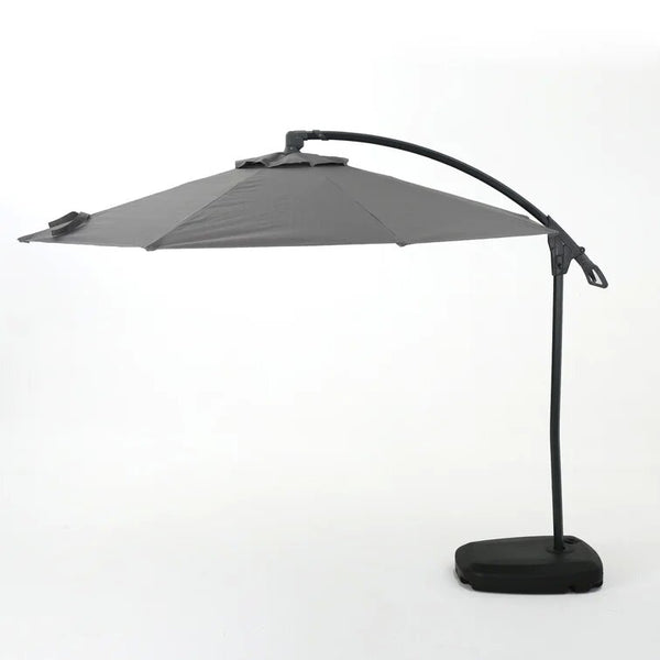 English Elm Christopher Knight Home® - Simple Banana Shape Hanging Umbrella - Stylish Gray Canopy For Outdoor Shade & Easy Assembly 60641.00GRYSET