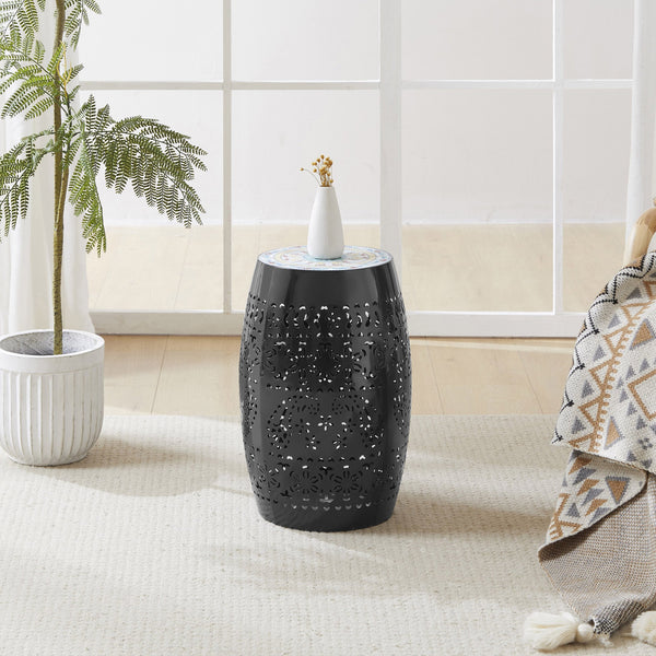 English Elm Christopher Knight Home® - Ruby12" Mosaic Side Table - Elegant Ceramic Tile & Iron Frame For Indoor/Outdoor Accent Use N770P182369B