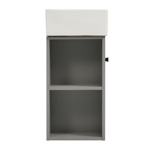 English Elm 21.6" Modern Floating Bathroom Vanity With Ceramic Sink & Open Shelving - Space-Saving Design! N729P170390E