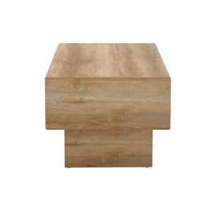 English Elm Modern Light Wood Texture MDF Coffee Table 43.3"x21.6"x17.2" — Spacious Top, Sturdy Legs, Easy Clean Finish W1151P295247