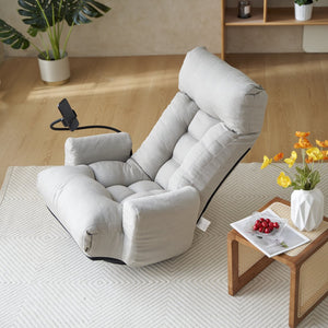 English Elm Adjustable ergonomic gaming lounge chair with 360° swivel, spring seat comfort and phone holder Gray W244P172639