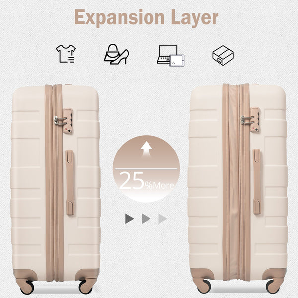 English Elm Luggage 4 Piece Expandable Abs Hard Shell Set with Spinner Wheels and Tsa Lock N726P218516R