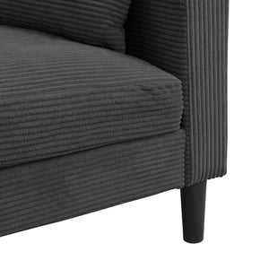 English Elm 57 Inch Compact Upholstered Loveseat with Hardwood Frame for Modern Living Spaces Dark Gray W311P221210