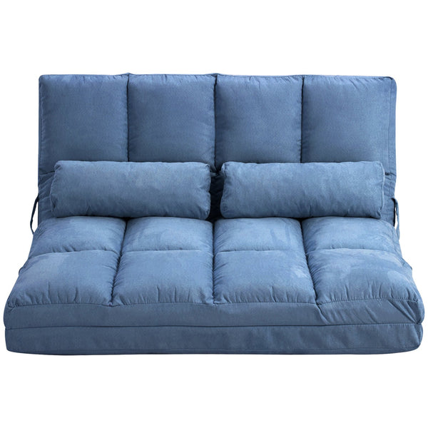 English Elm Homcom Convertible Floor Sofa Chair Bed With Adjustable Backrest & Pillows - Space-Saving Comfort W2225P217473